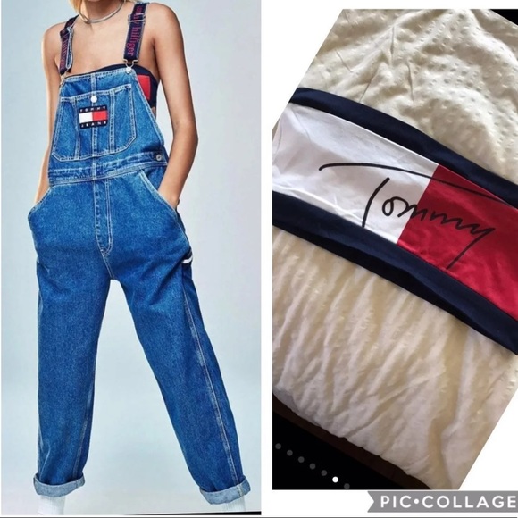 90s crop top and overalls